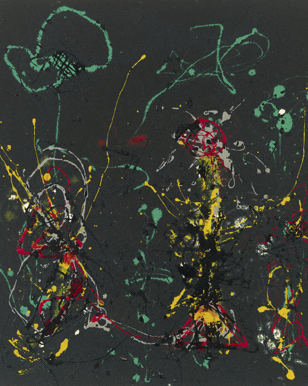 Jackson Pollock, Number 17, 1950/“Fireworks” (1950), olio, smalto, vernice di alluminio al bordo 
